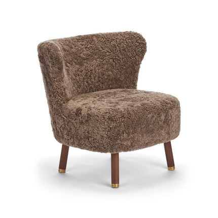 Emil Loungesessel | Messing | Kurzhaar Taupe