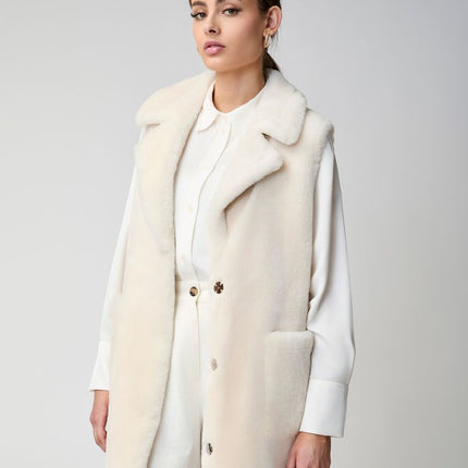 Raelynn Weste | Shearling Lammfell Schwarz