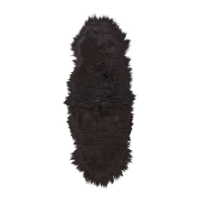 Lammfell | Langhaar Premium | Island | 180x60 cm Schwarz