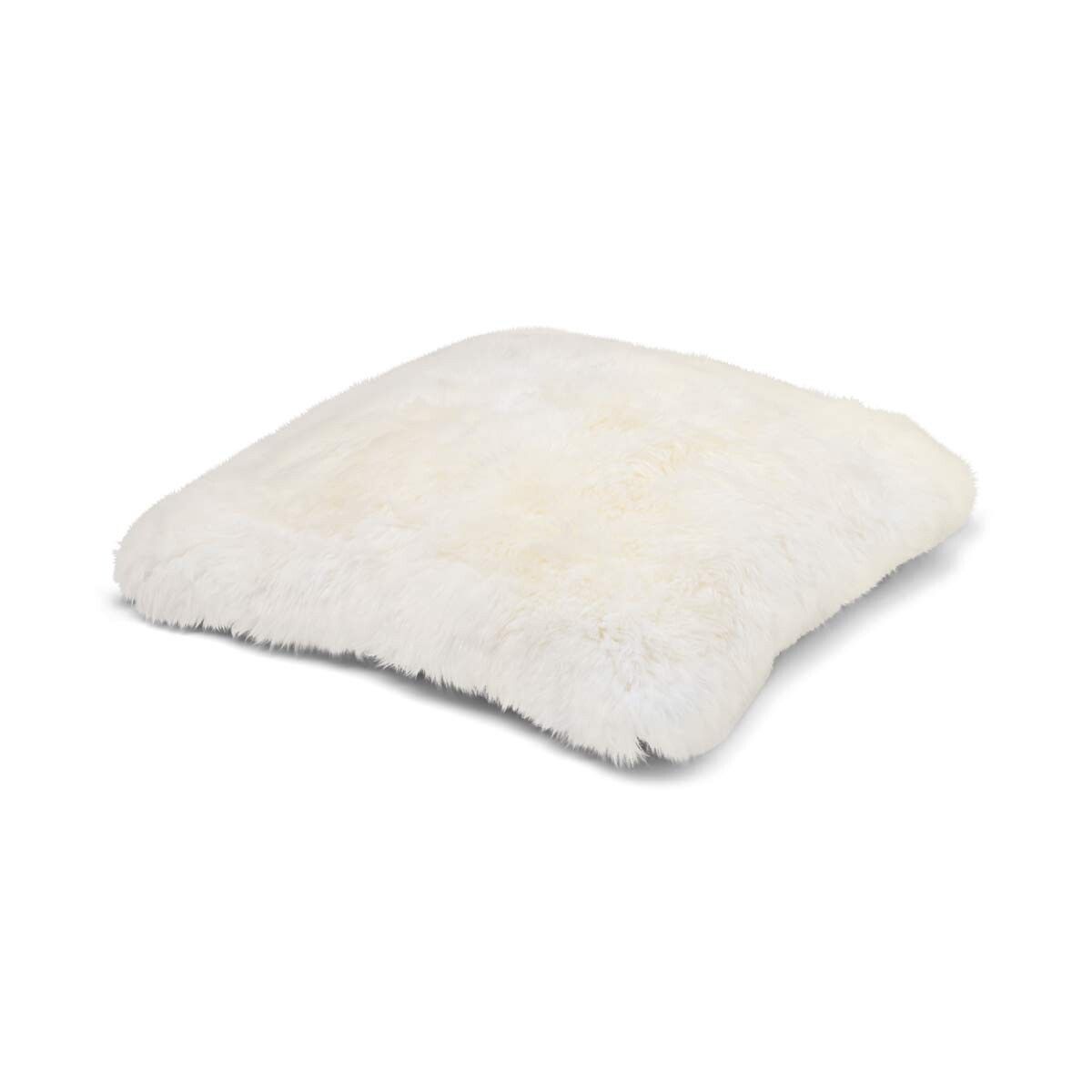 Lammfell Sitzsack | Langhaar | Neuseeland | Einseitig | 90x90 cm Fellkissen | Lammfellhaus.at