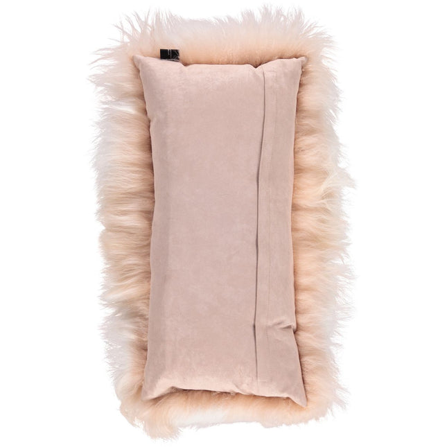 Lammfellkissen | Kaschmir | 28x56 cm Warm Weiß