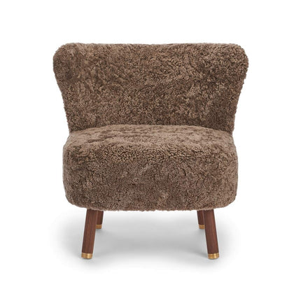 Emil Loungesessel | Messing | Kurzhaar Taupe