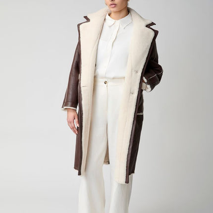 Jill Mantel | Shearling Beige