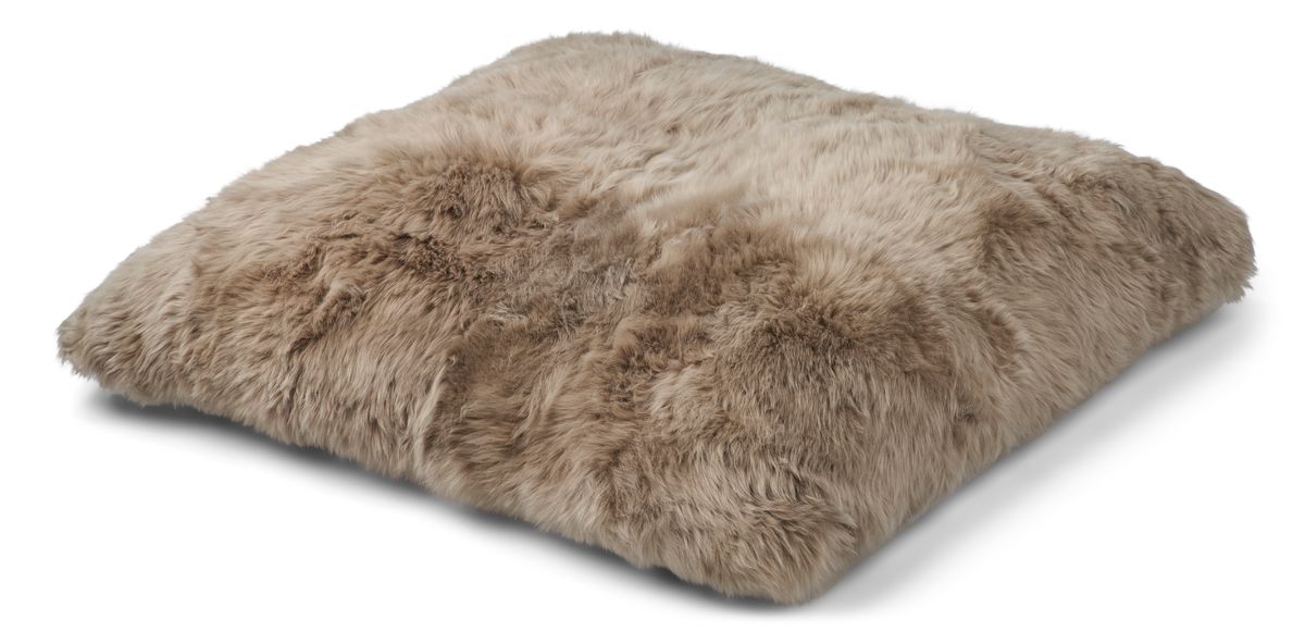 Lammfell Sitzsack | Langhaar | Neuseeland | Einseitig | 90x90 cm Fellkissen | Lammfellhaus.at