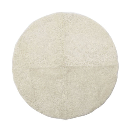 Lammfell Designerteppich | Kurzhaar | Neuseeland | D140 cm Weiß