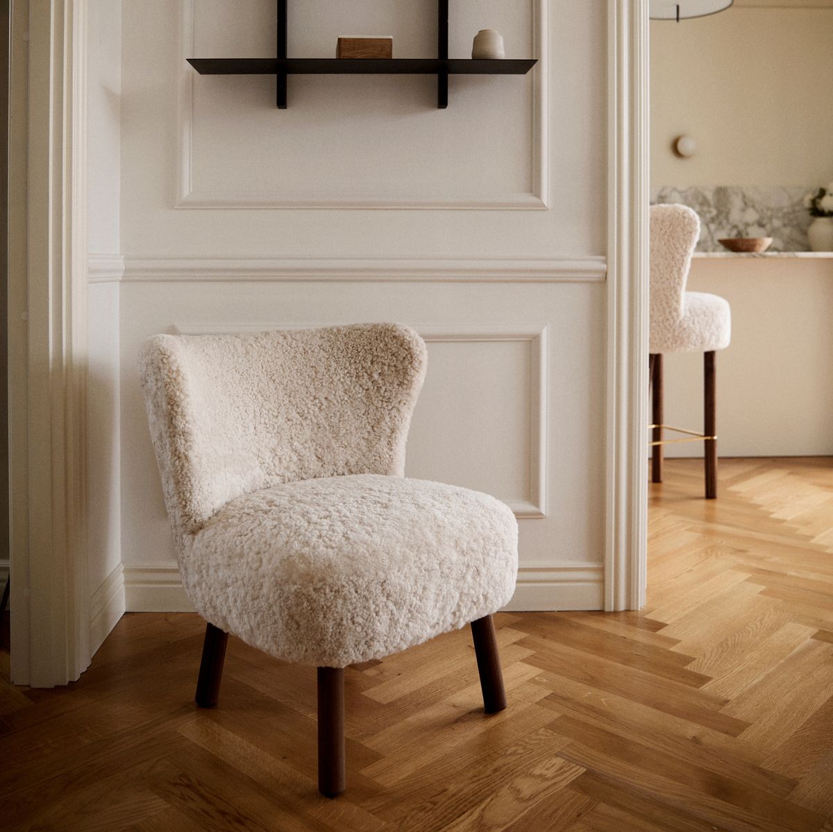 Emily Loungestuhl | Kurzhaar | Design Möbel Anthrazit