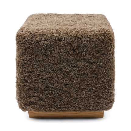 Lammfellhocker Benjamin | Kurzhaar | 46x46x47 cm Taupe