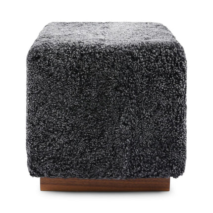 Lammfellhocker Benjamin | Kurzhaar | 46x46x47 cm Anthrazit