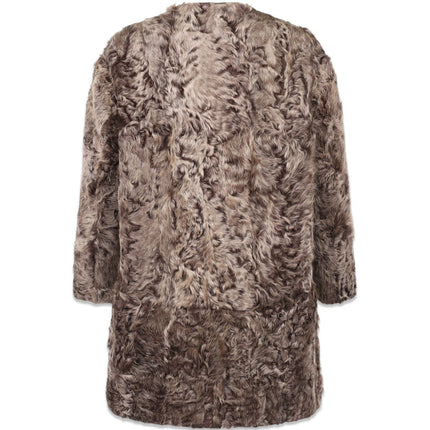 Brenda Jacke | Kalgan Lammfell Braune Schneespitze