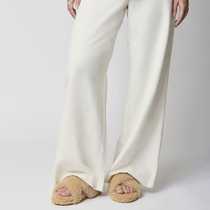 Curly Cross Slippers | Lammwolle Honig