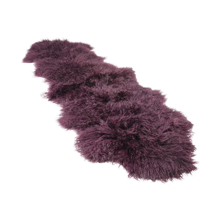 Doppeltes Lammfell | Tibet | 150x55 cm Aubergine