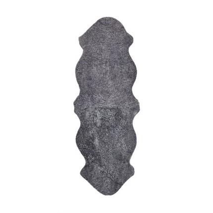 Merino Doppelt Hellgrau | Langhaar | 180x60