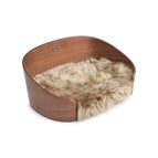 Walnussholz/Taupe Lammfell