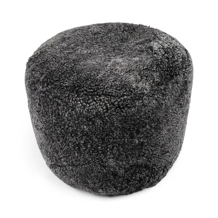Lammfellpouf Premium | Kurzhaar | Neuseeland | D41x31 cm Anthrazit