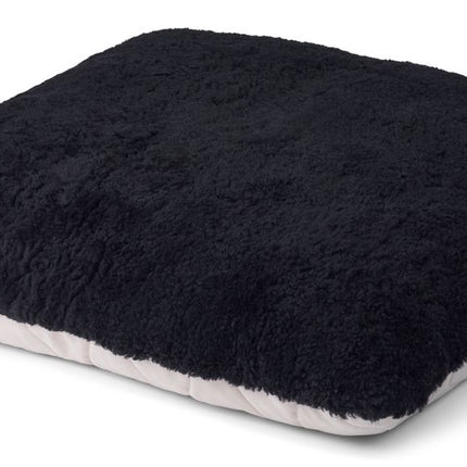 Lammfell Sitzsack | Kurzhaar | Neuseeland | Einseitig | 90x90 cm Schwarz