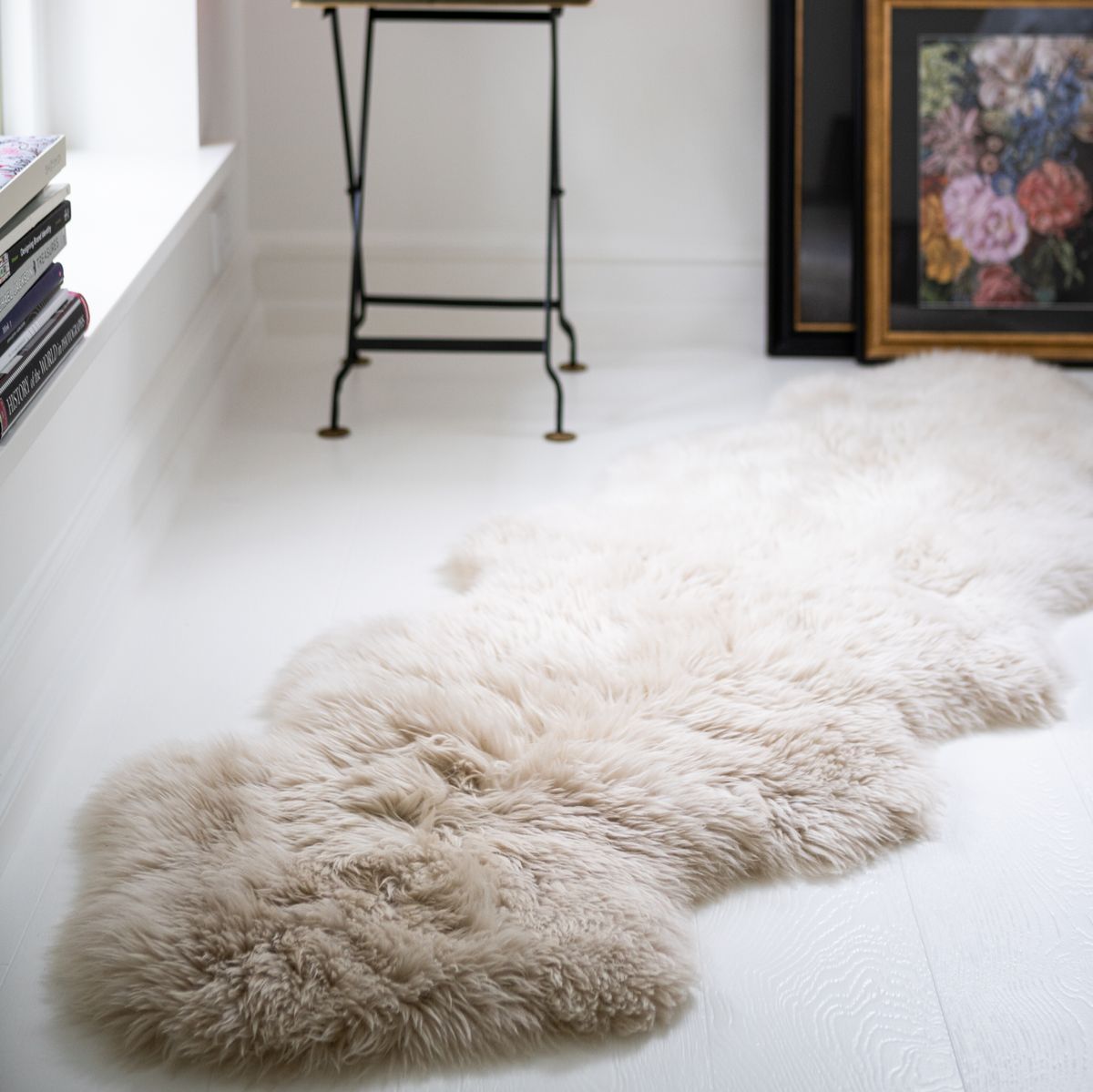 Merino Doppeltes Lammfell | Langhaar | Neuseeland | 170x60 cm Leinen