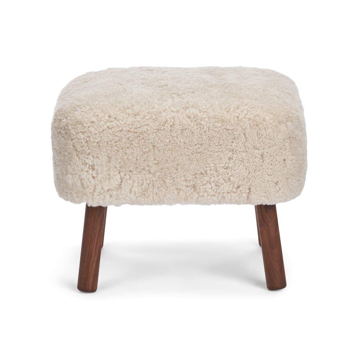 Lammfell Hocker Emil | Premium | Kurzhaar Perlweiß