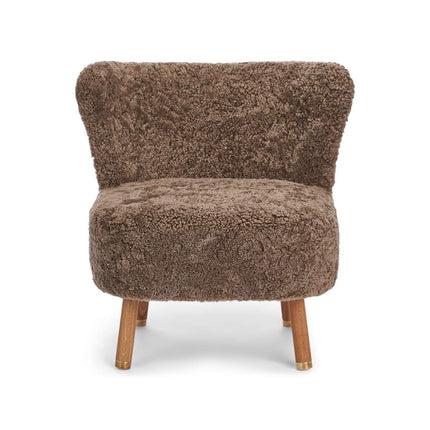 Emil Loungesessel | Messing | Kurzhaar Taupe