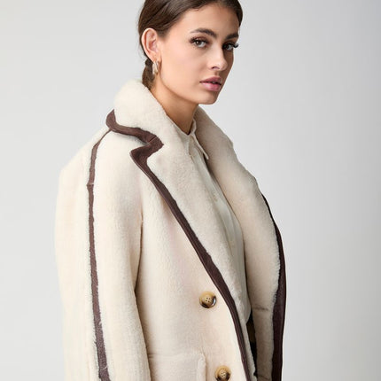 Jill Mantel | Shearling Beige