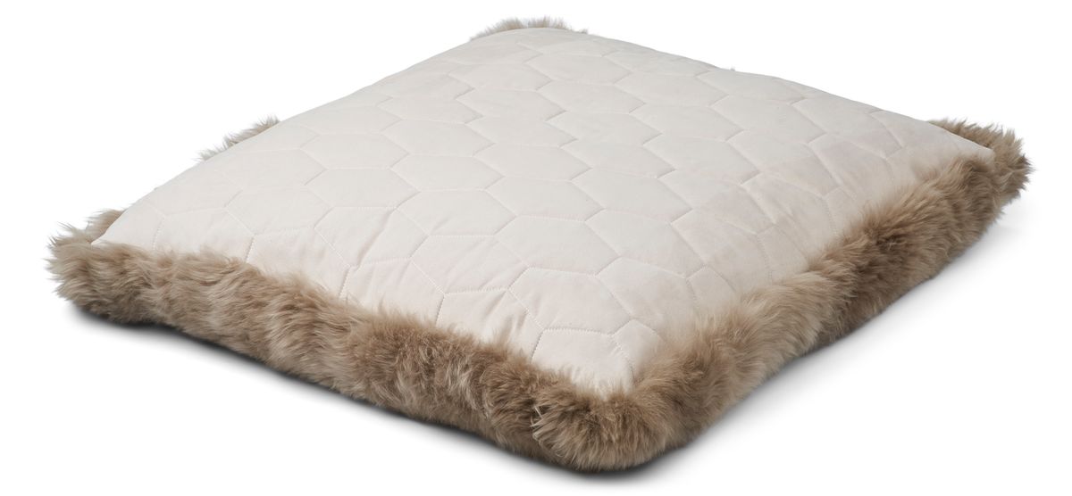 Lammfell Sitzsack | Langhaar | Neuseeland | Einseitig | 90x90 cm Fellkissen | Lammfellhaus.at