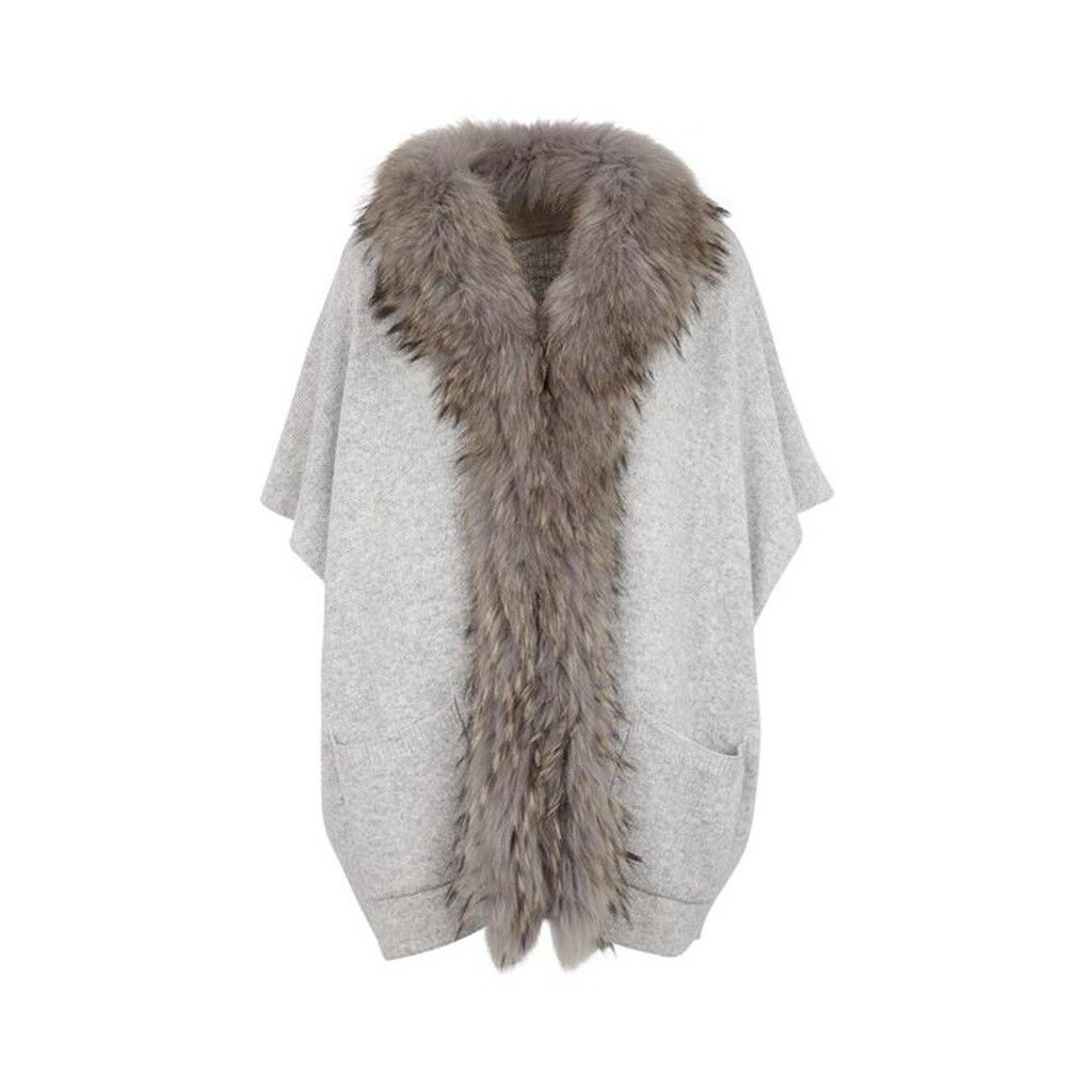 Nina Poncho | Wolle, Waschbär Ponchos | Lammfellhaus.at