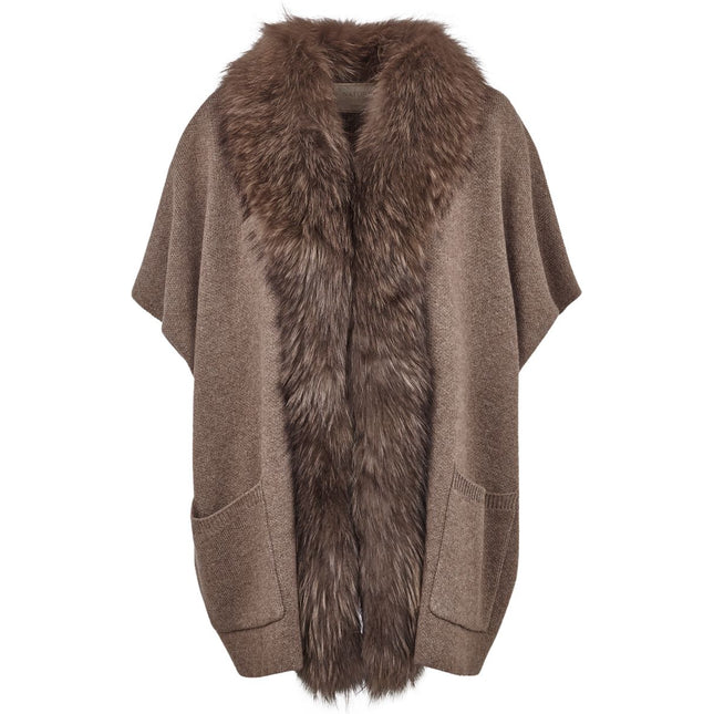 Nina Poncho | Wolle, Waschbär