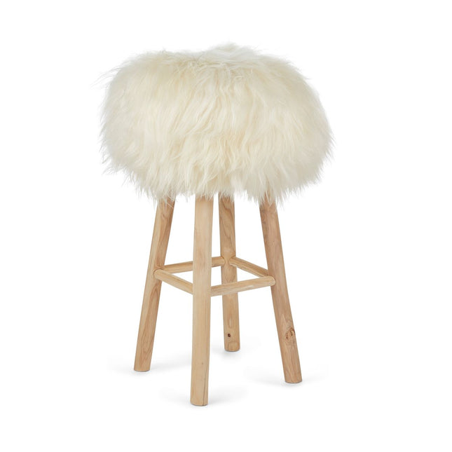 Holzbarhocker mit Lammfell | Island