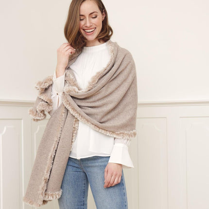 Scarlet Schal | Wolle, Kaninchen Schwarz/Schwarz