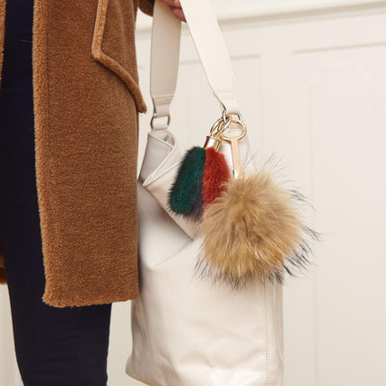 Isabella Schlüsselanhänger | Nerz | Zwei Anhänger Khaki/Herbstmarmor