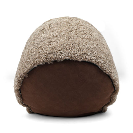 Lammfellpouf Premium | Kurzhaar | Neuseeland | D41x31 cm Sand