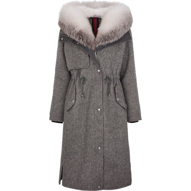 Cille Mantel | Kaschmir, Fuchs Grau/Arctic Marble