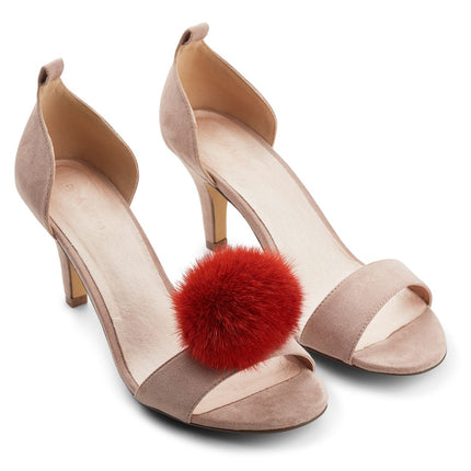 Pompon Schuhclip | Nerz Herbstmarmor