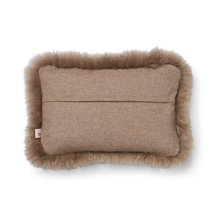 Wollkissen | 100% Wolle | Fellborte | 52x52 cm | 34x52 cm Beige/Taupe