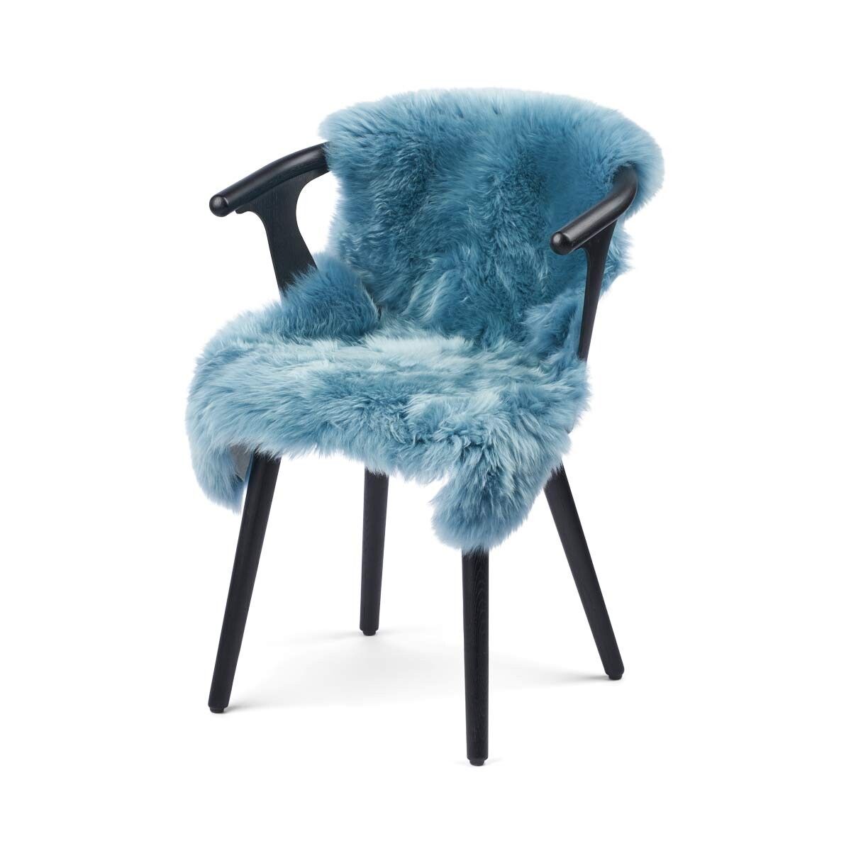 Merino Premium Lammfell | Langhaar | Neuseeland | 100x60 cm Rauchblau