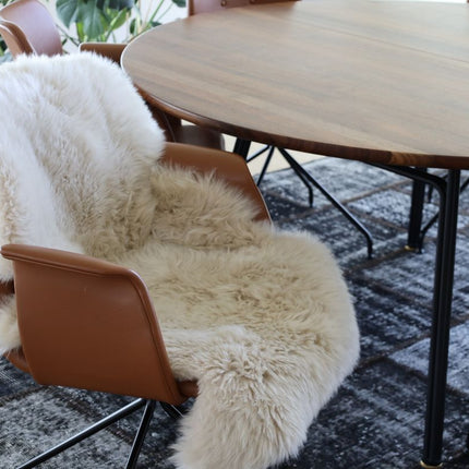 Merino Premium Lammfell | Langhaar | Neuseeland | 90x60 cm Aubergine