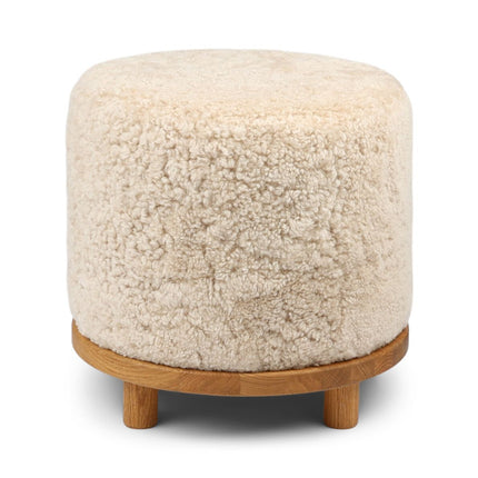 Simon Pouf | Kurzhaar | Neuseeland | D46x52 cm Perlweiß