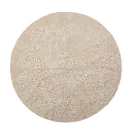 Lammfell Designerteppich | Kurzhaar | Neuseeland | D140 cm Beige