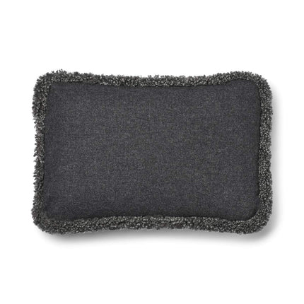 Wollkissen | 100% Wolle | Fellborte | 52x52 cm | 34x52 cm Steingrau/Grafit