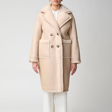 Jill Mantel | Shearling Beige