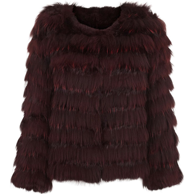 Lucy Jacke | Kaninchen, Waschbär Bordeauxrot