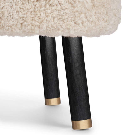 Emil Loungesessel | Messing | Kurzhaar Beige