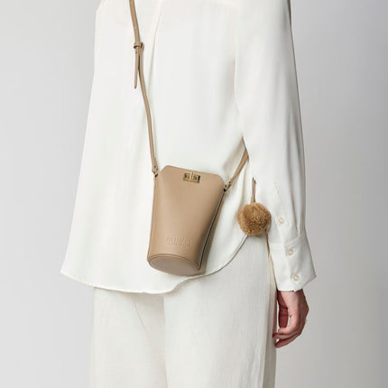 Adina Handytasche | Lammleder Beige