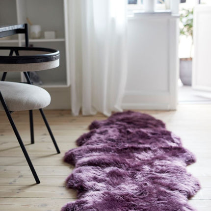 Lammfell Premium | Langhaar | Neuseeland | 180x60 cm Aubergine