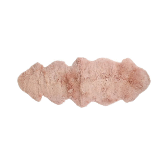 Merino Doppeltes Lammfell | Langhaar | Neuseeland | 170x60 cm Rosa