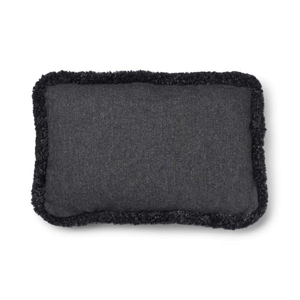 Wollkissen | 100% Wolle | Fellborte | 52x52 cm | 34x52 cm Kohle/Anthrazit