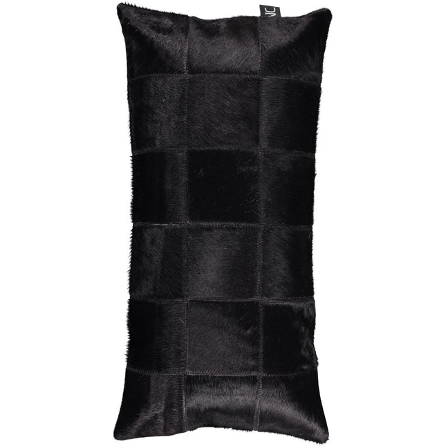 Kuhfellkissen Premium | Brasilien | 30x60 cm Schwarz