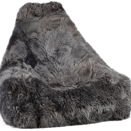 Lammfell Sitzsackstuhl Premium | Langhaar | Neuseeland | 100x100x80 cm Stahl
