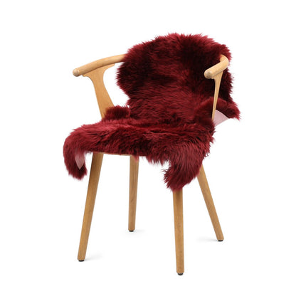 Merino Premium Lammfell | Langhaar | Neuseeland | 90x60 cm Bordeauxrot