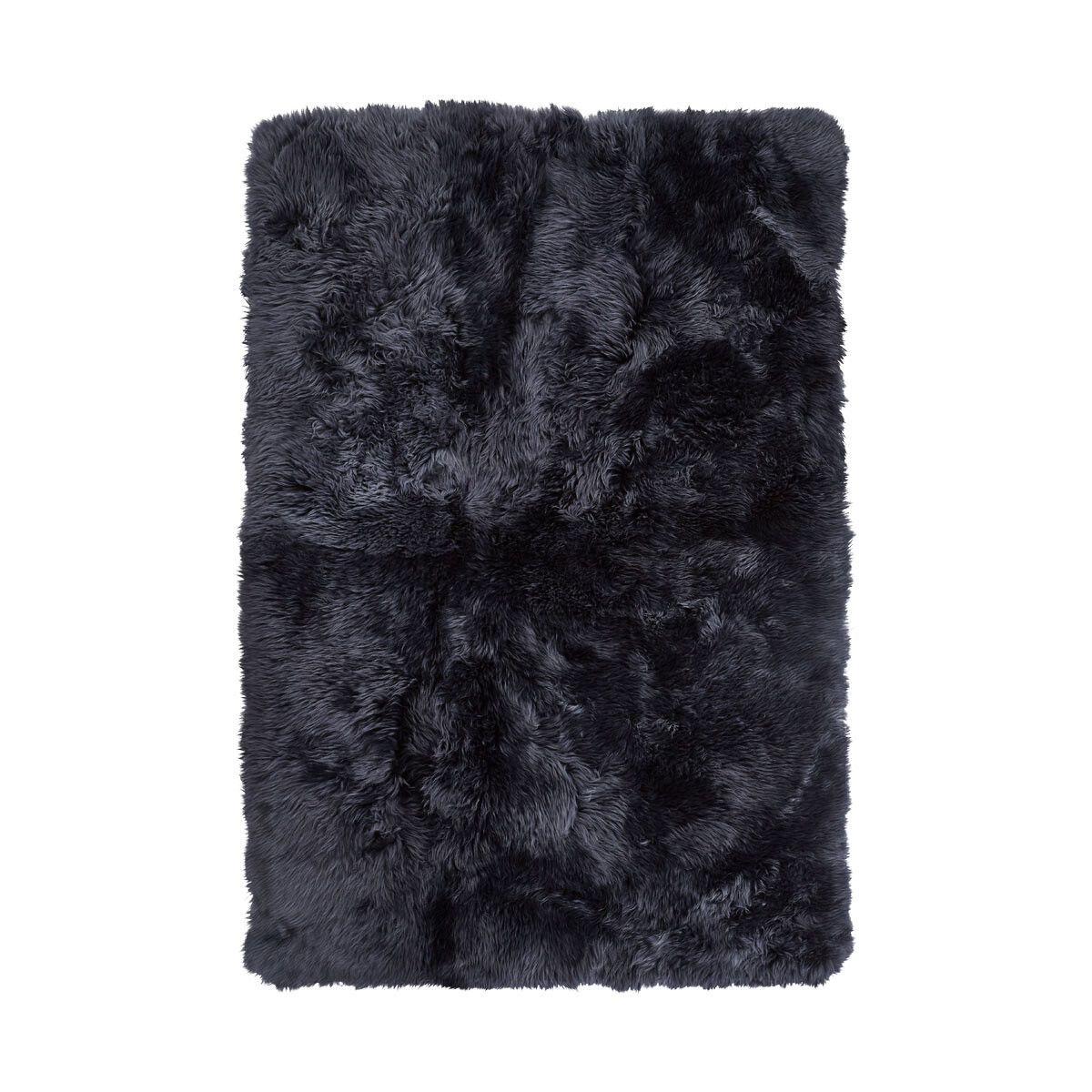 Lammfell Designerteppich Premium | Langhaar | Neuseeland Marineblau