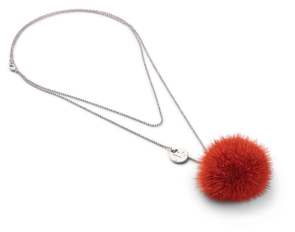 Halskette m. Pompon | Nerz Modeaccessoire | Lammfellhaus.at